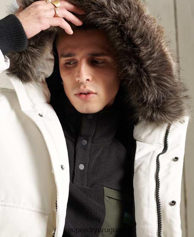 uy Superdry hombres chaqueta bomber everest crema DT2N8Z4567 ropa