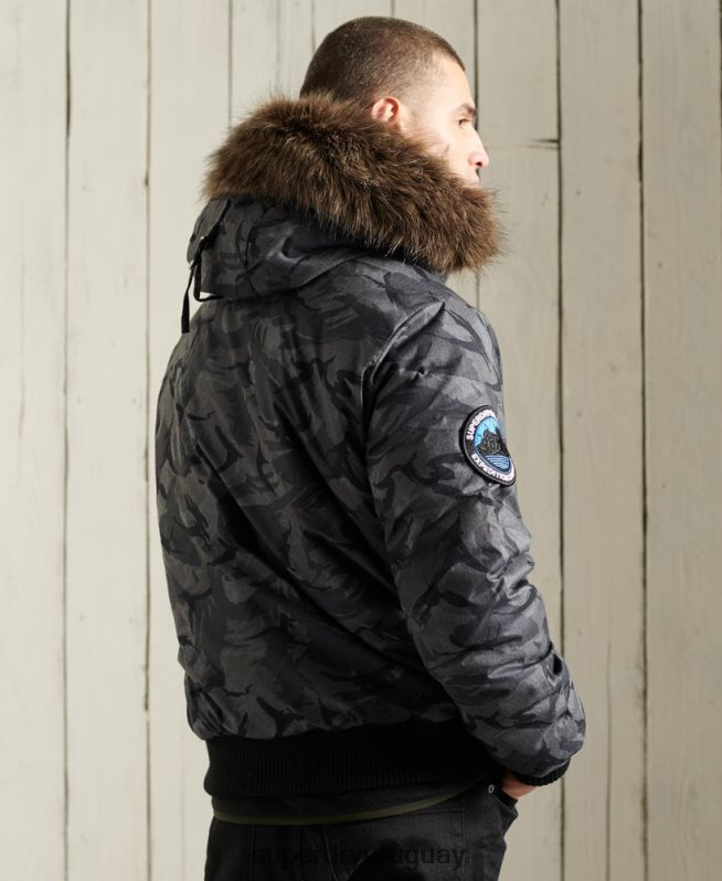 uy Superdry hombres chaqueta bomber everest gris DT2N8Z4631 ropa