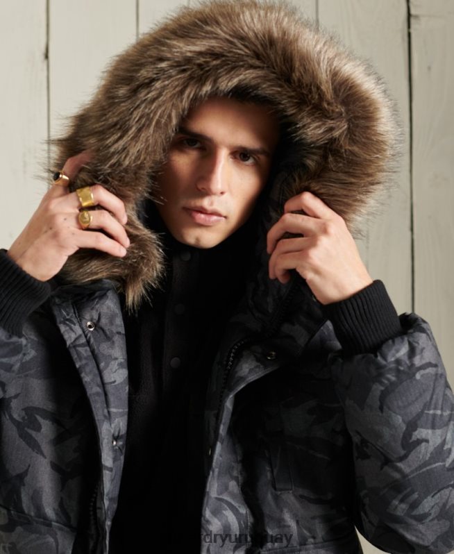 uy Superdry hombres chaqueta bomber everest gris DT2N8Z4631 ropa