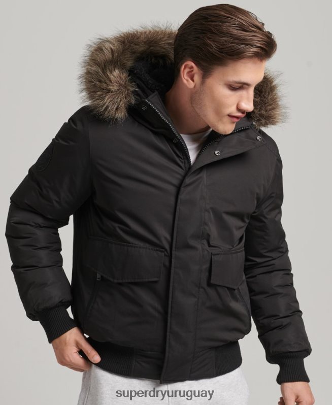 uy Superdry hombres chaqueta bomber everest gris oscuro DT2N8Z4503 ropa