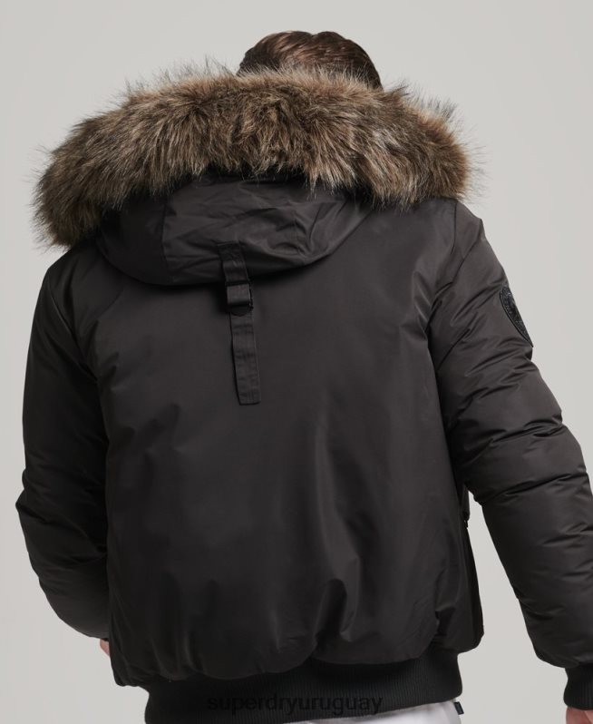 uy Superdry hombres chaqueta bomber everest gris oscuro DT2N8Z4503 ropa