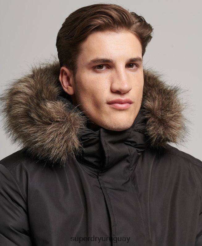 uy Superdry hombres chaqueta bomber everest gris oscuro DT2N8Z4503 ropa