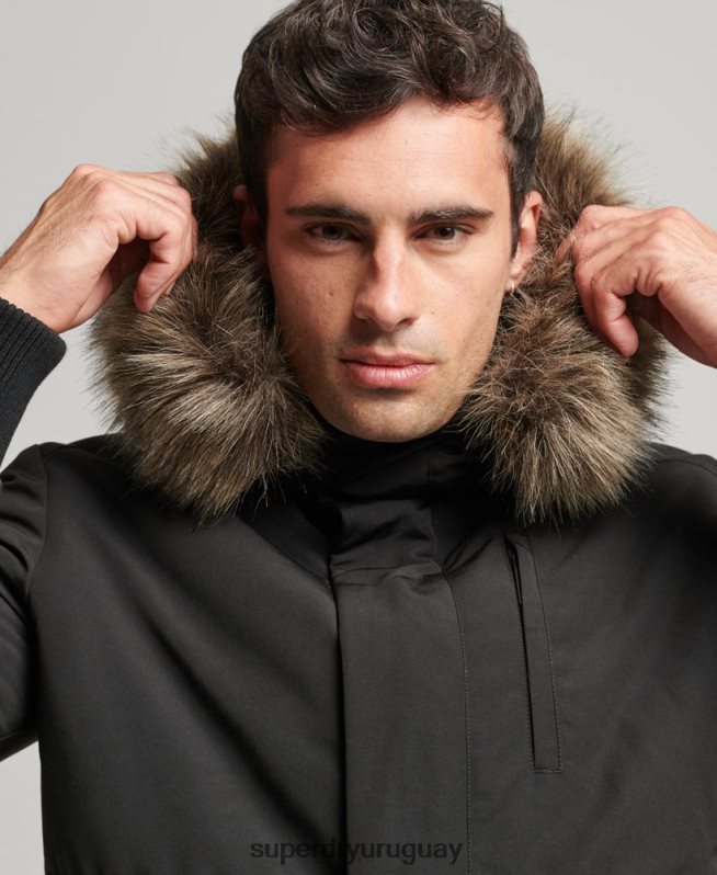 uy Superdry hombres chaqueta bomber everest gris oscuro DT2N8Z983 ropa