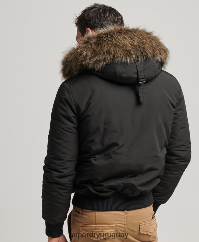 uy Superdry hombres chaqueta bomber everest gris oscuro DT2N8Z983 ropa