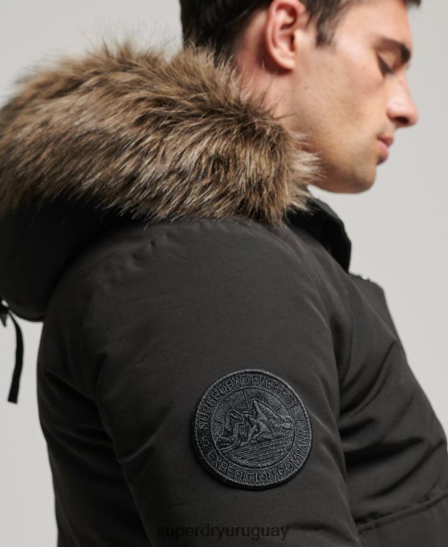 uy Superdry hombres chaqueta bomber everest gris oscuro DT2N8Z983 ropa