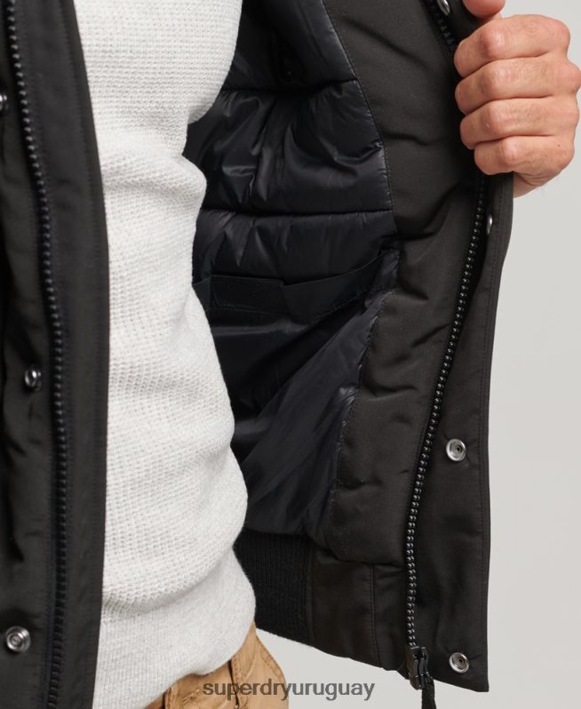 uy Superdry hombres chaqueta bomber everest gris oscuro DT2N8Z983 ropa