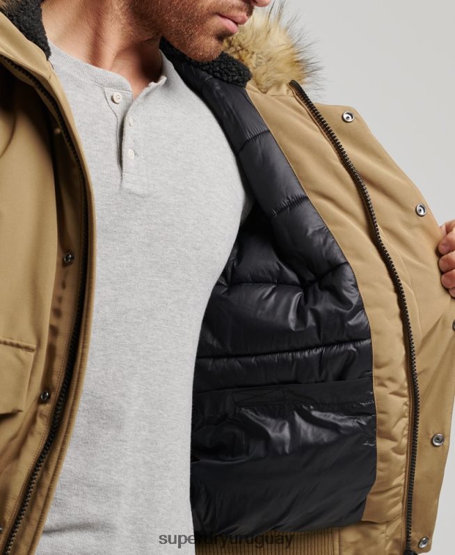 uy Superdry hombres chaqueta bomber everest marrón DT2N8Z994 ropa