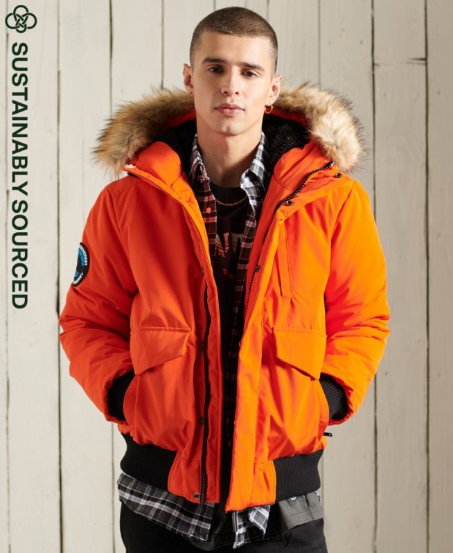 uy Superdry hombres chaqueta bomber everest naranja DT2N8Z1082 ropa