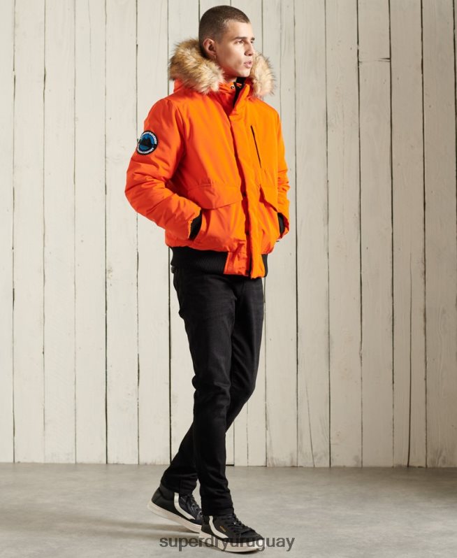 uy Superdry hombres chaqueta bomber everest naranja DT2N8Z1082 ropa