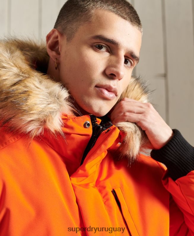uy Superdry hombres chaqueta bomber everest naranja DT2N8Z1082 ropa