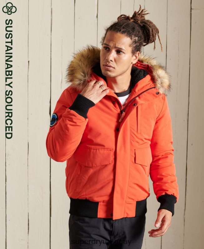 uy Superdry hombres chaqueta bomber everest naranja DT2N8Z4749 ropa