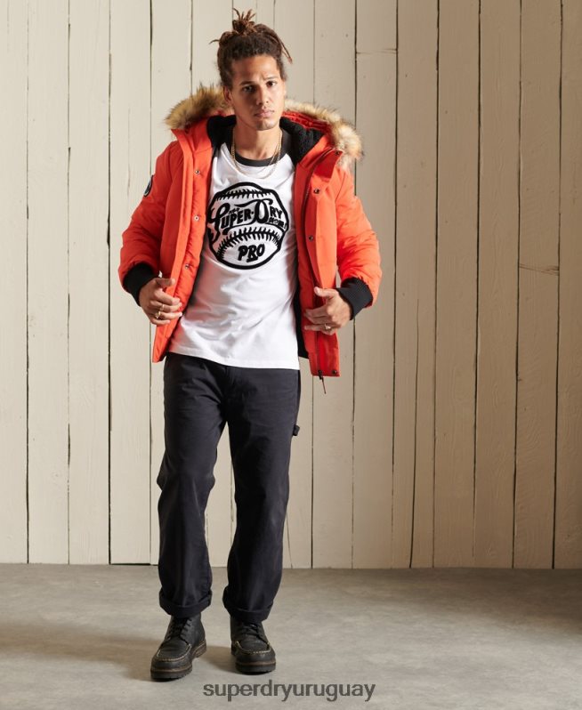 uy Superdry hombres chaqueta bomber everest naranja DT2N8Z4749 ropa