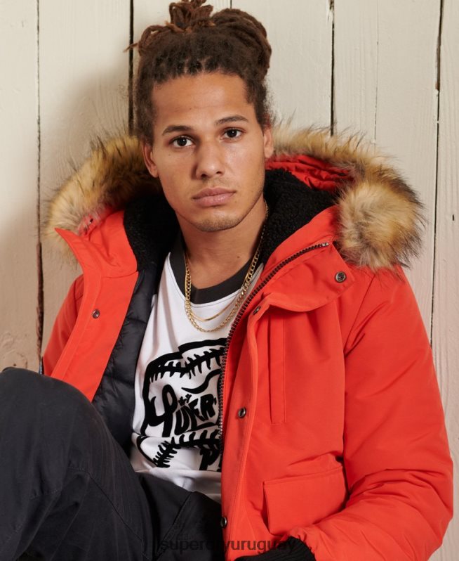 uy Superdry hombres chaqueta bomber everest naranja DT2N8Z4749 ropa