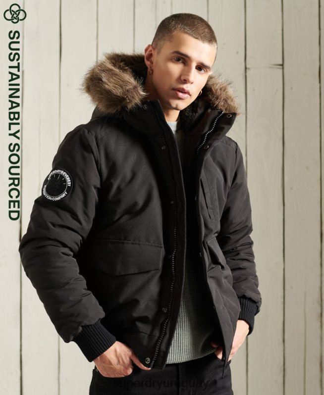uy Superdry hombres chaqueta bomber everest negro DT2N8Z1120 ropa