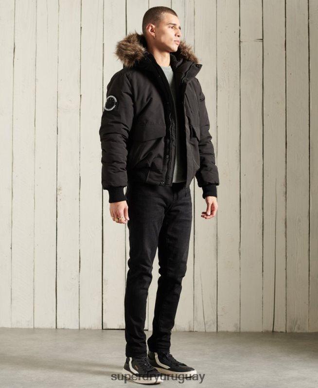 uy Superdry hombres chaqueta bomber everest negro DT2N8Z1120 ropa