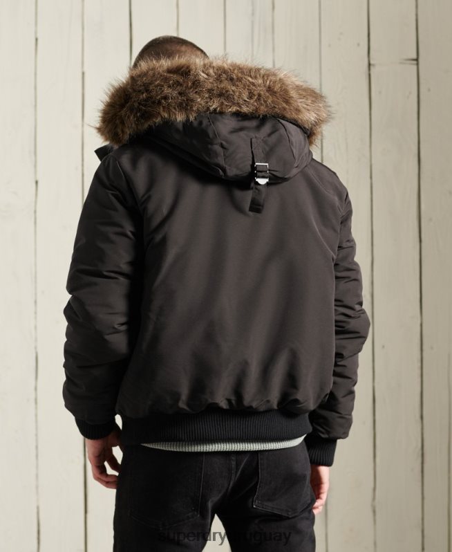 uy Superdry hombres chaqueta bomber everest negro DT2N8Z1120 ropa