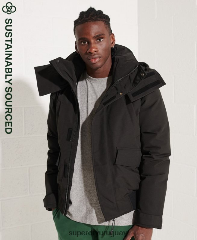 uy Superdry hombres chaqueta bomber everest negro DT2N8Z4653 ropa