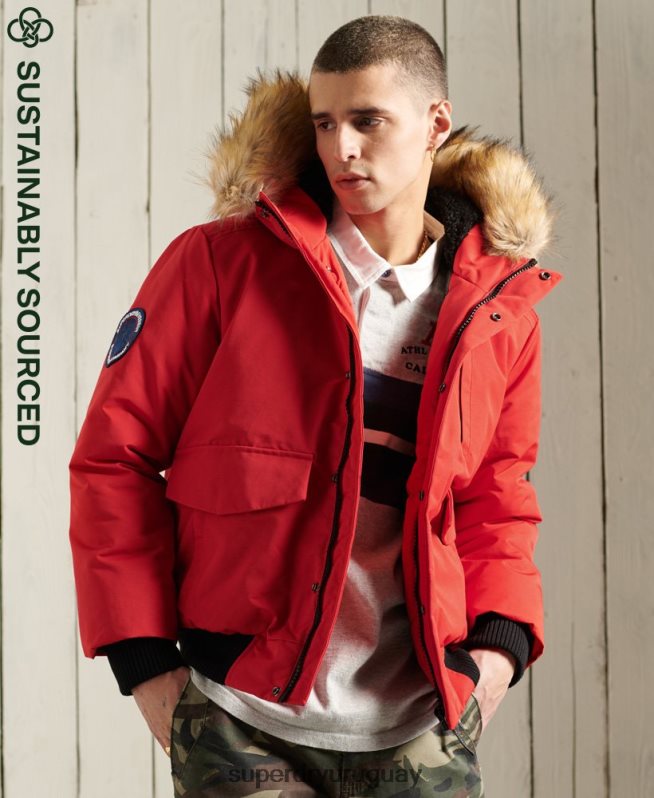 uy Superdry hombres chaqueta bomber everest rojo DT2N8Z1083 ropa