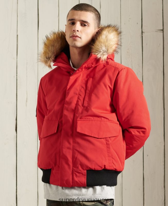 uy Superdry hombres chaqueta bomber everest rojo DT2N8Z1083 ropa
