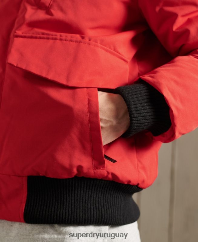 uy Superdry hombres chaqueta bomber everest rojo DT2N8Z1083 ropa