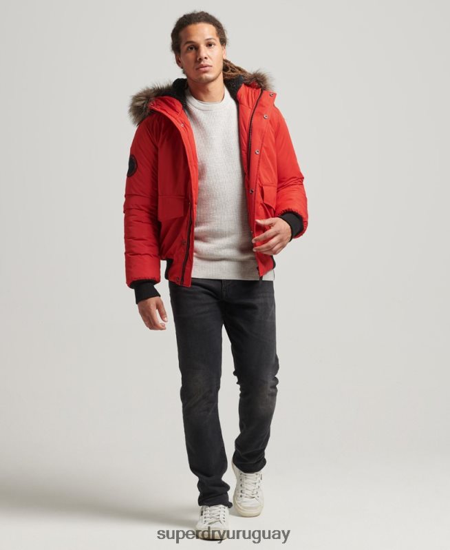 uy Superdry hombres chaqueta bomber everest rojo DT2N8Z4455 ropa