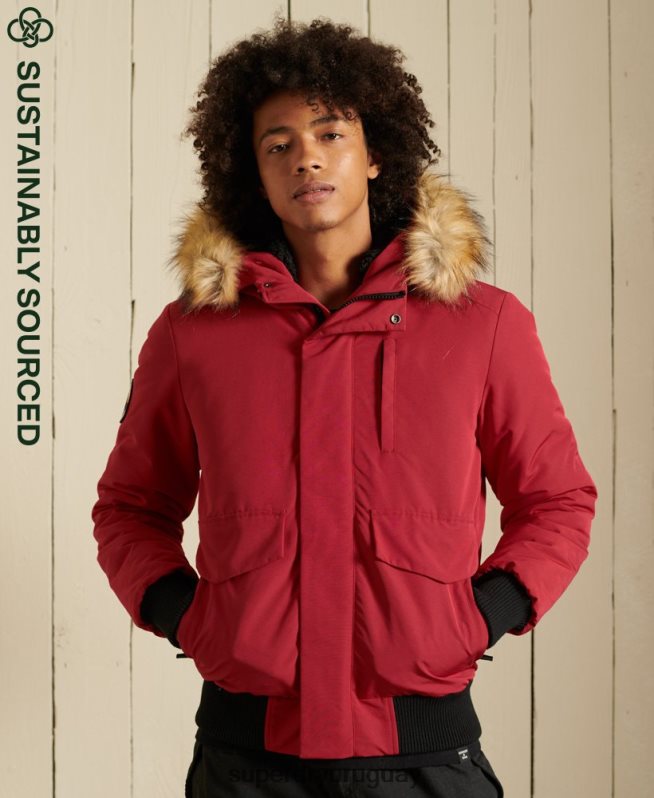 uy Superdry hombres chaqueta bomber everest rojo DT2N8Z4494 ropa