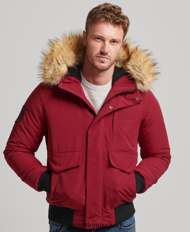 uy Superdry hombres chaqueta bomber everest rojo DT2N8Z992 ropa