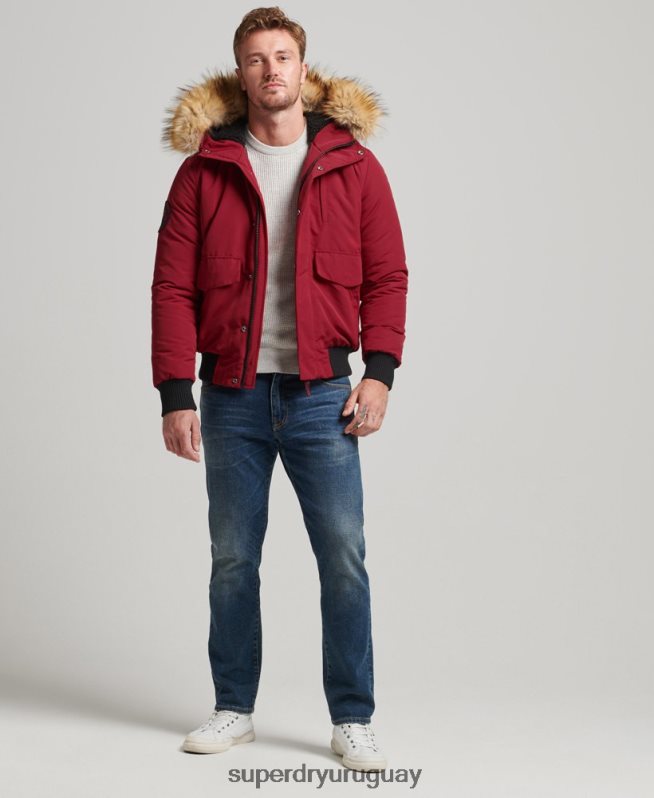 uy Superdry hombres chaqueta bomber everest rojo DT2N8Z992 ropa