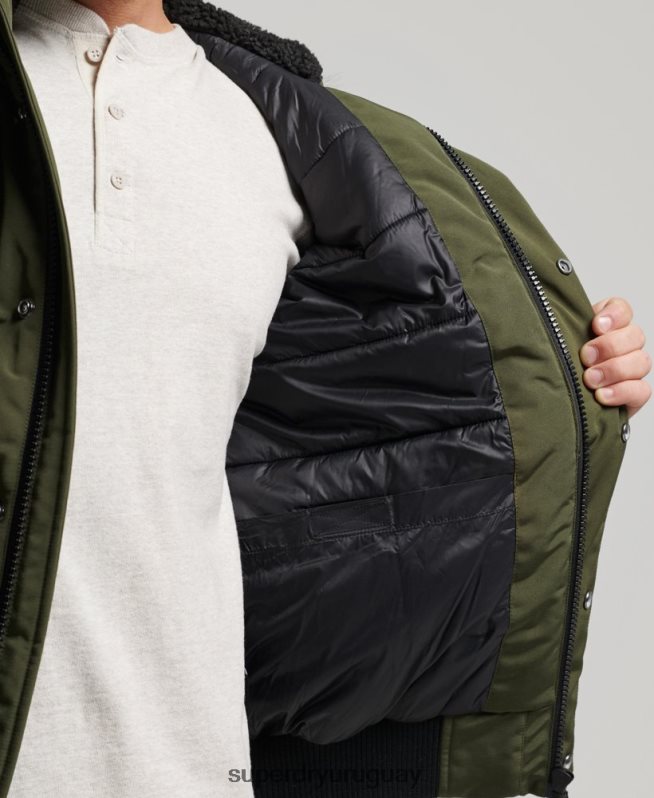 uy Superdry hombres chaqueta bomber everest verde DT2N8Z4497 ropa