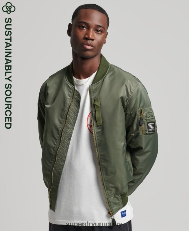 uy Superdry hombres chaqueta bomber ma1 verde DT2N8Z1107 ropa