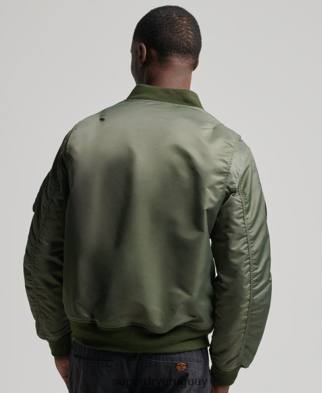 uy Superdry hombres chaqueta bomber ma1 verde DT2N8Z1107 ropa