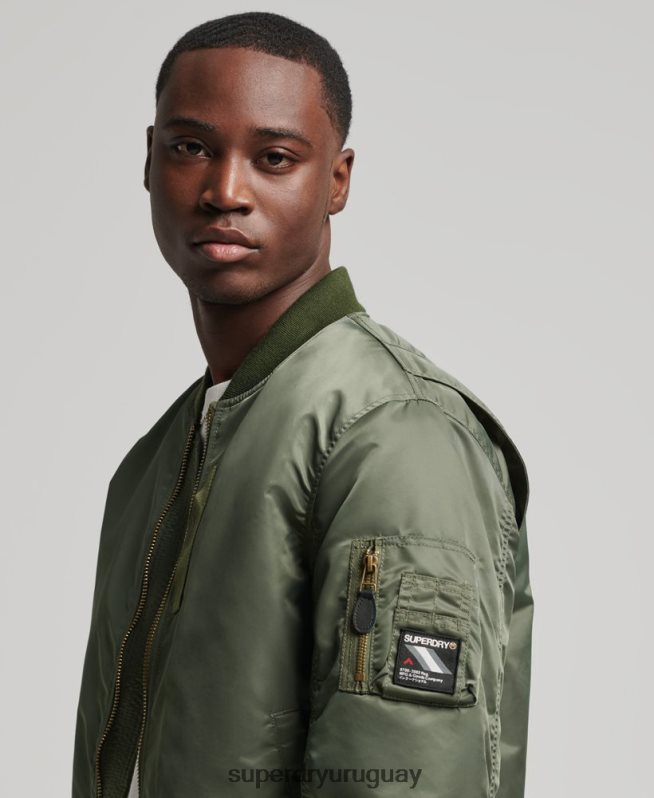 uy Superdry hombres chaqueta bomber ma1 verde DT2N8Z1107 ropa