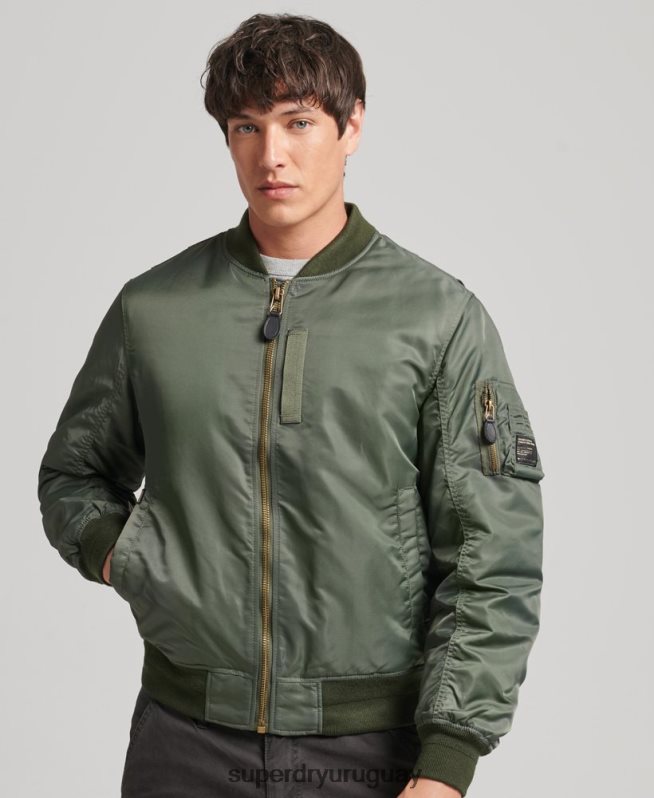 uy Superdry hombres chaqueta bomber ma1 vintage verde DT2N8Z4656 ropa