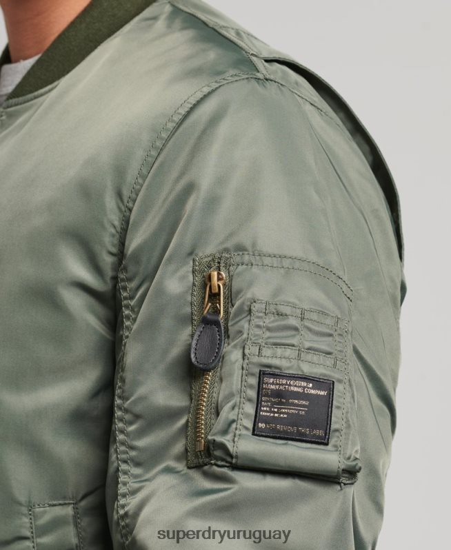 uy Superdry hombres chaqueta bomber ma1 vintage verde DT2N8Z4656 ropa