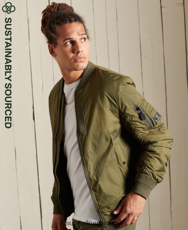 uy Superdry hombres chaqueta bomber militar ma1 verde DT2N8Z4674 ropa