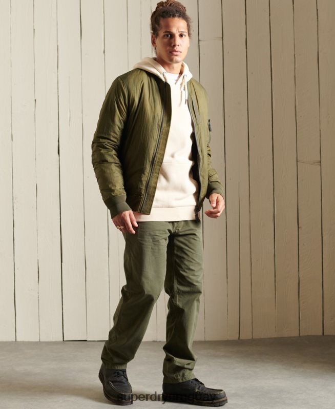 uy Superdry hombres chaqueta bomber militar ma1 verde DT2N8Z4674 ropa