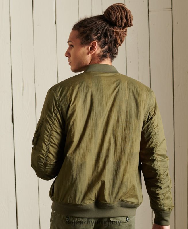uy Superdry hombres chaqueta bomber militar ma1 verde DT2N8Z4674 ropa