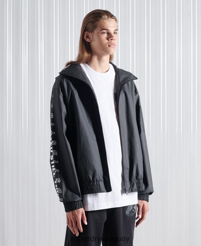 uy Superdry hombres chaqueta bomber sdx ma1 edición limitada negro DT2N8Z4773 ropa