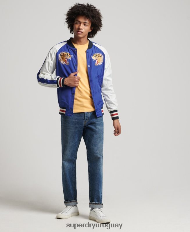 uy Superdry hombres chaqueta bomber suika azul DT2N8Z4463 ropa