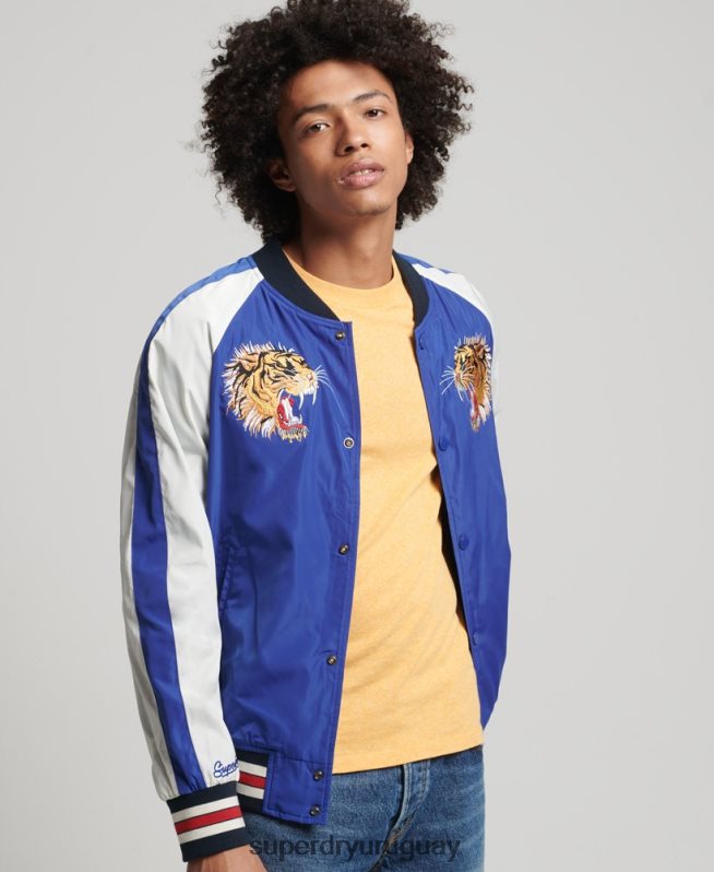 uy Superdry hombres chaqueta bomber suika azul DT2N8Z4463 ropa