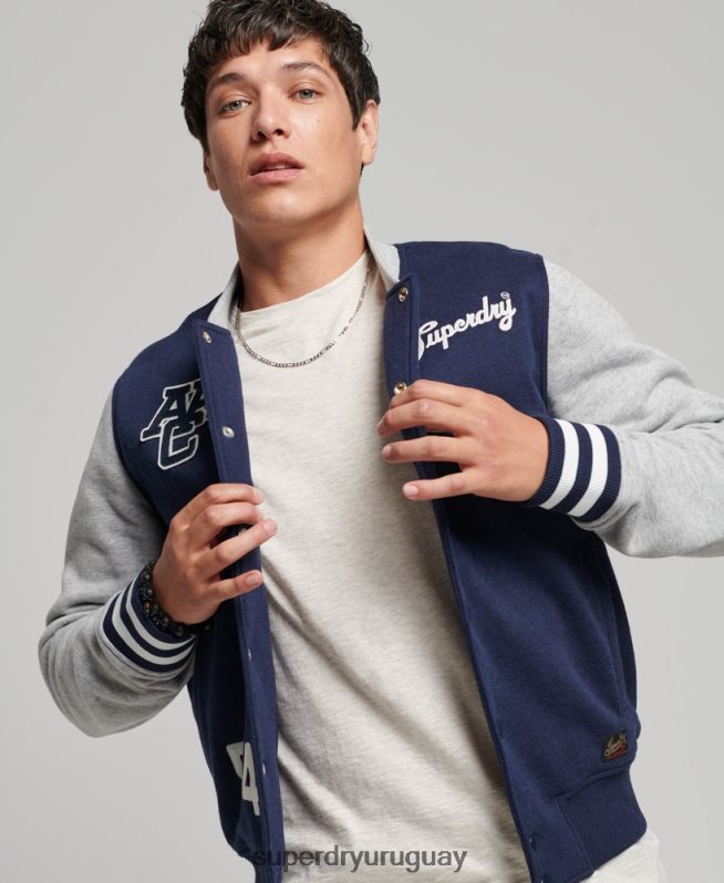 uy Superdry hombres chaqueta bomber universitaria vintage Armada DT2N8Z604 ropa