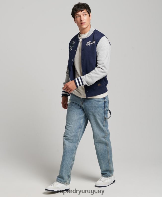 uy Superdry hombres chaqueta bomber universitaria vintage Armada DT2N8Z604 ropa