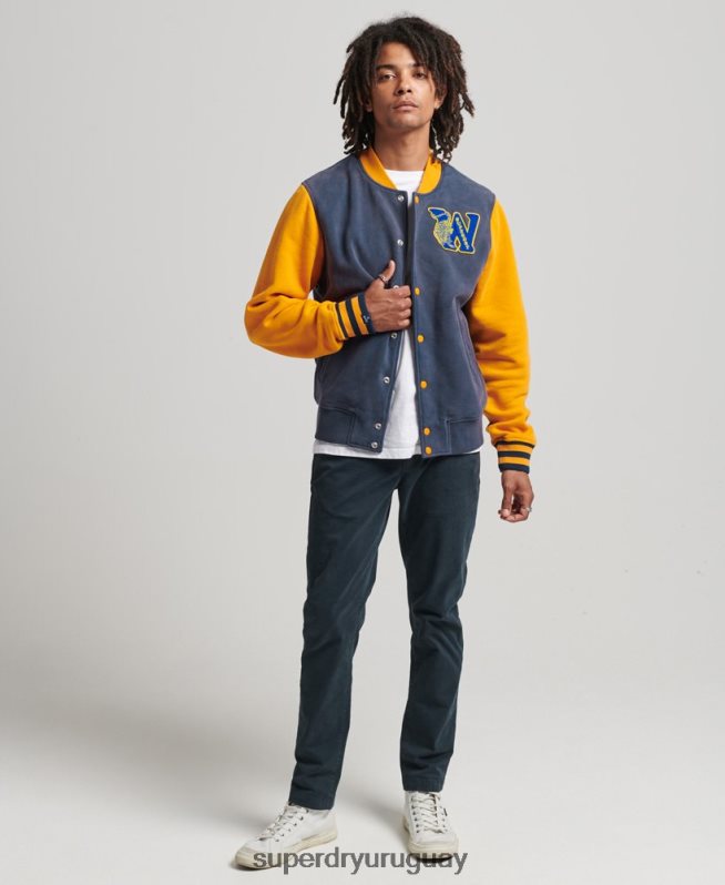 uy Superdry hombres chaqueta bomber universitaria vintage Armada DT2N8Z806 ropa