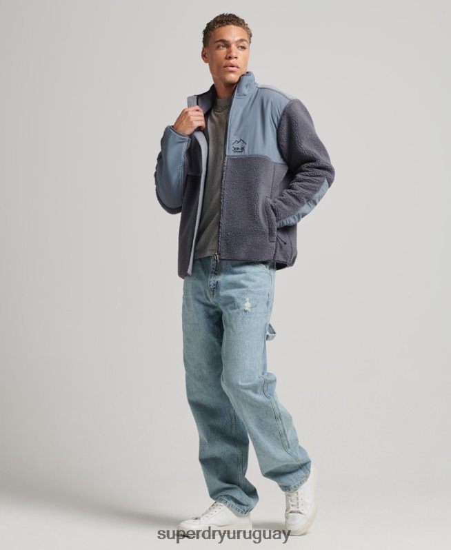 uy Superdry hombres chaqueta borreguillo xpd púrpura DT2N8Z656 ropa