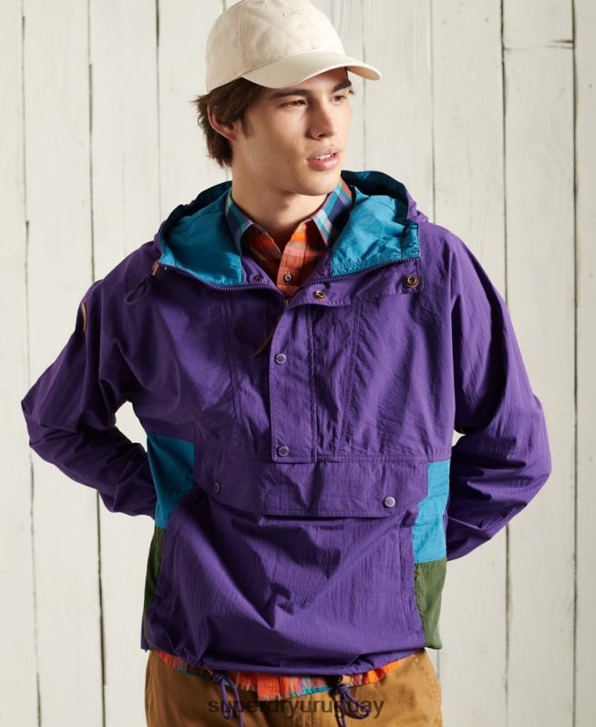 uy Superdry hombres chaqueta casual de montaña púrpura DT2N8Z4639 ropa