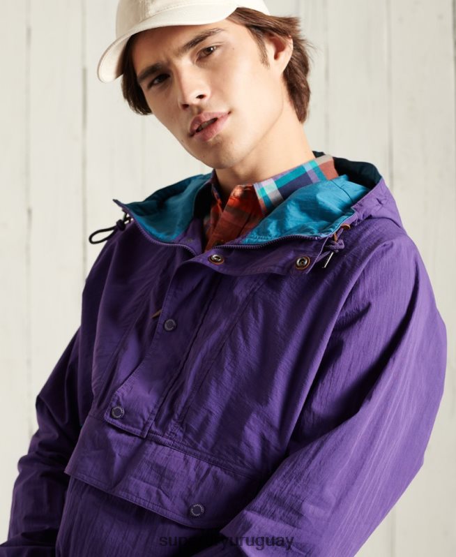 uy Superdry hombres chaqueta casual de montaña púrpura DT2N8Z4639 ropa