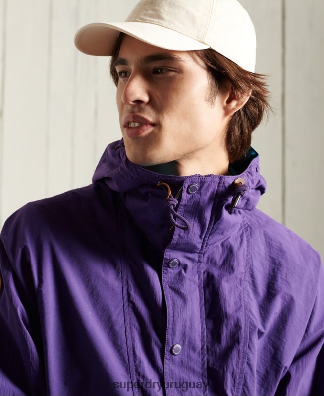 uy Superdry hombres chaqueta casual de montaña púrpura DT2N8Z4639 ropa