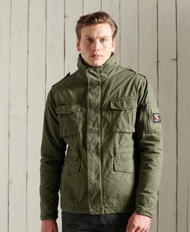 uy Superdry hombres chaqueta clásica de novato caqui DT2N8Z1164 ropa