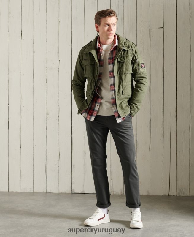 uy Superdry hombres chaqueta clásica de novato caqui DT2N8Z1164 ropa