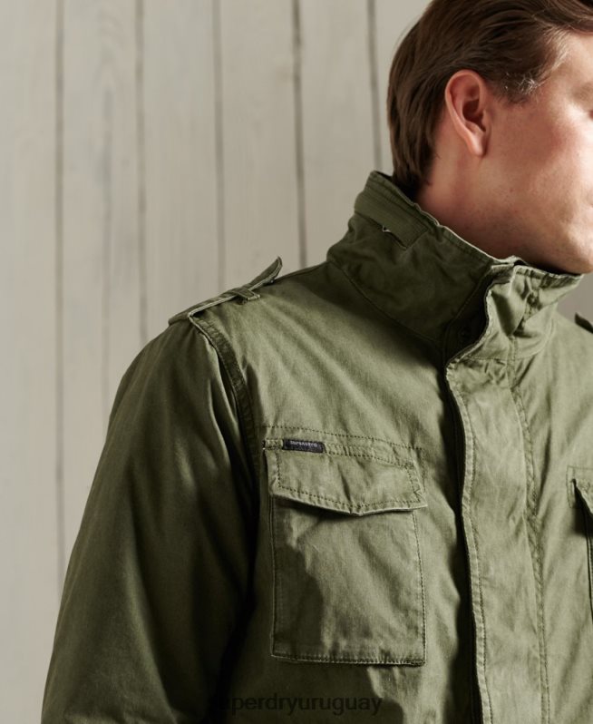 uy Superdry hombres chaqueta clásica de novato caqui DT2N8Z1164 ropa